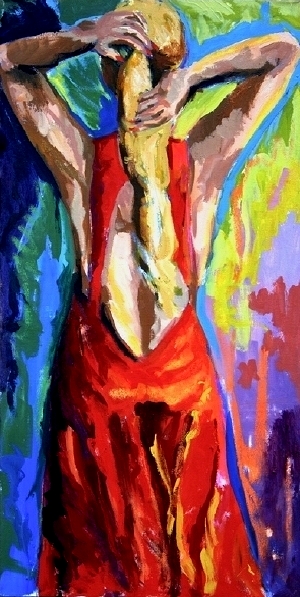 Scarlet Wishes, 24 x 48 inches