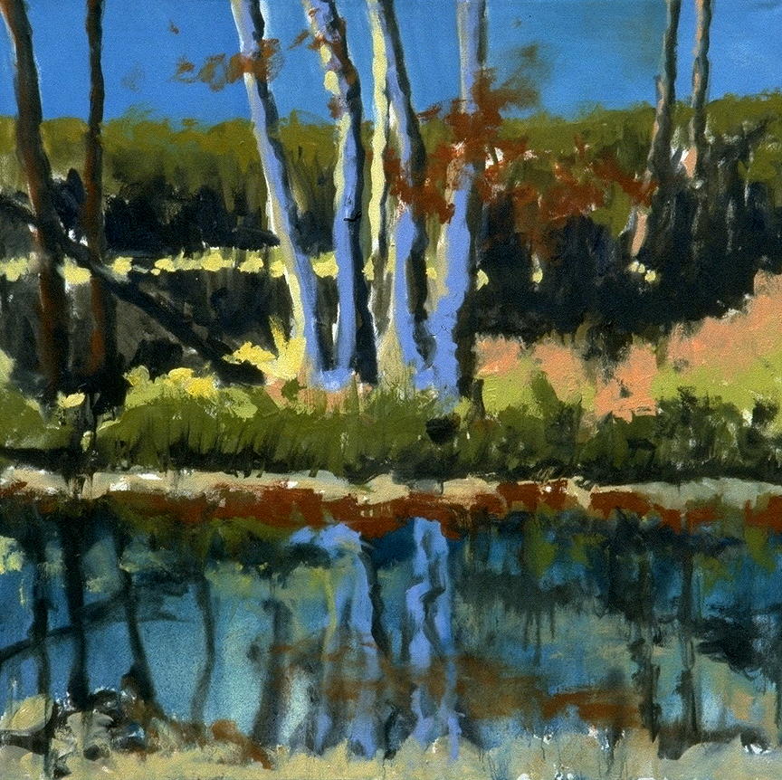 4 Blue Trees, 30 x 30 inches, Sold