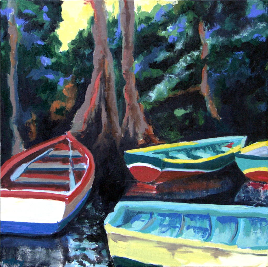 Boatdance, 30 x 30 inches, Sold